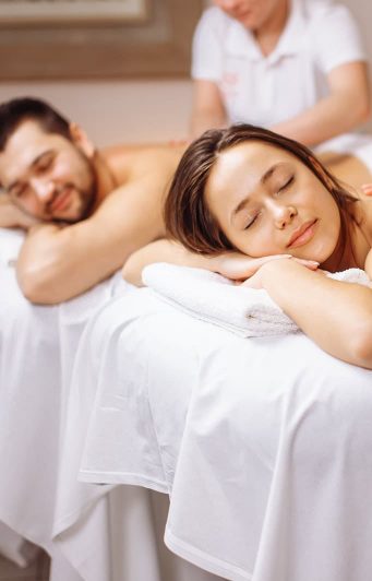 couple enjoying a relaxing massage together