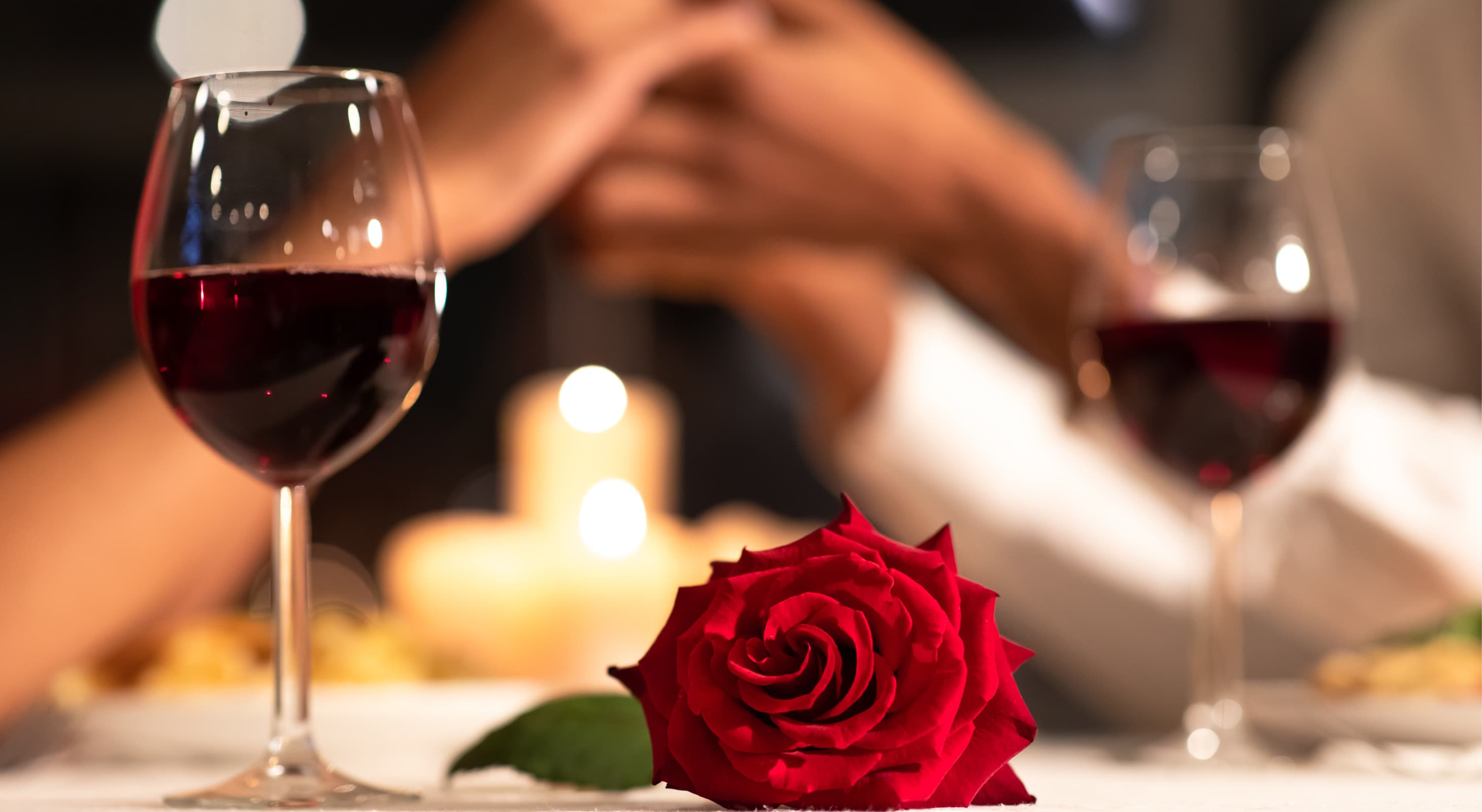 romantic dinner with candles